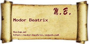Modor Beatrix névjegykártya